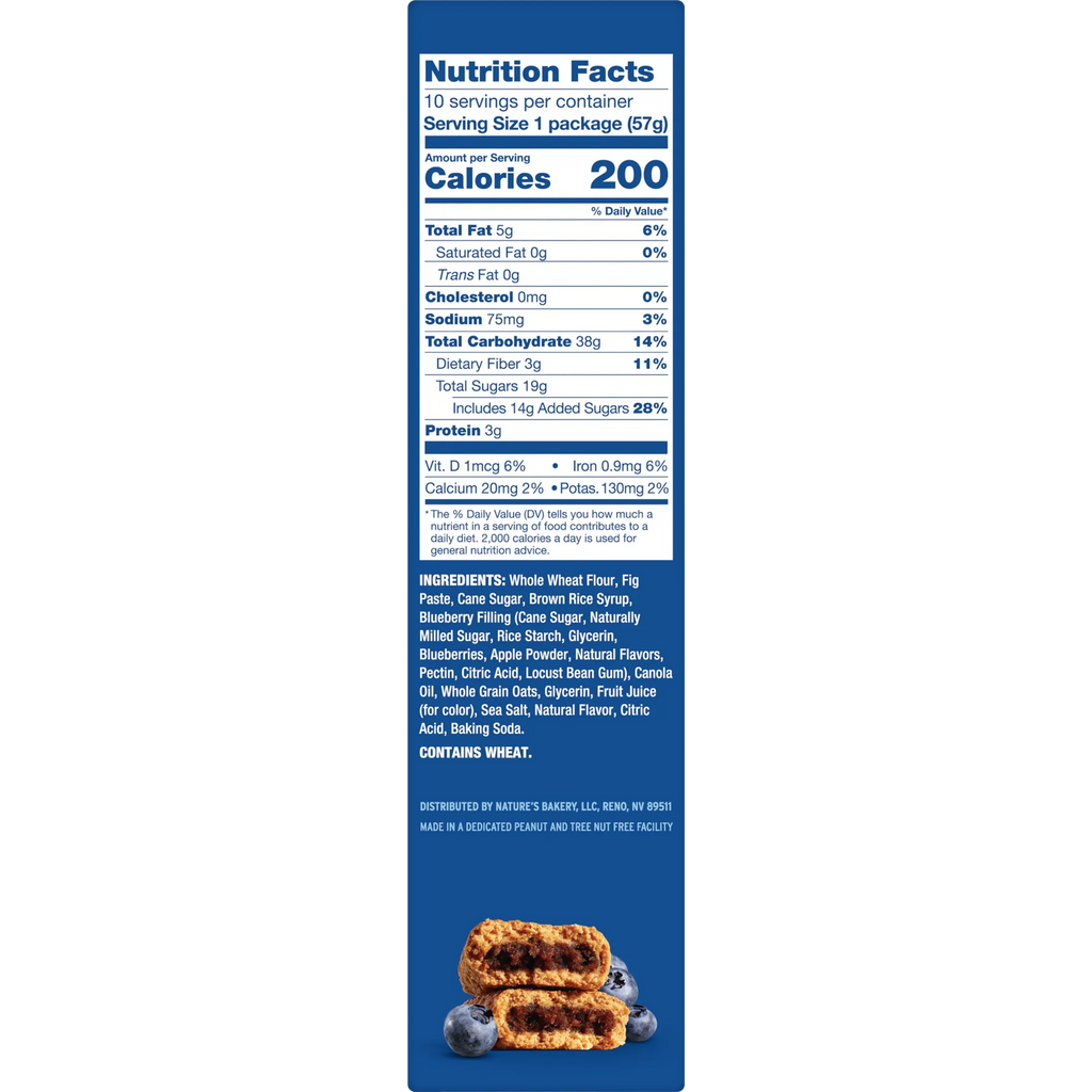 Nature's Bakery Blueberry Fig Bars, Kosher, 10 Twin Packs, 20 oz