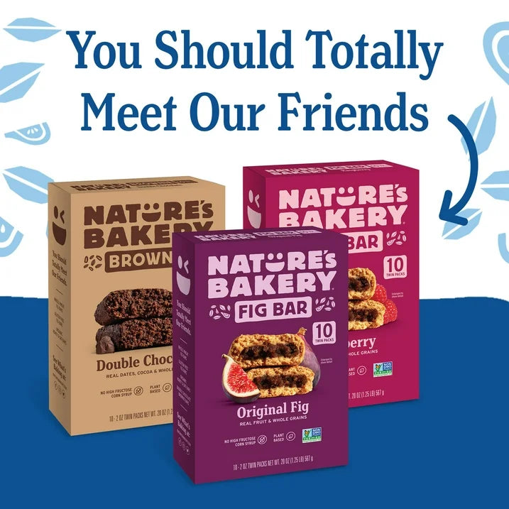 Nature's Bakery Blueberry Fig Bars, Kosher, 10 Twin Packs, 20 oz