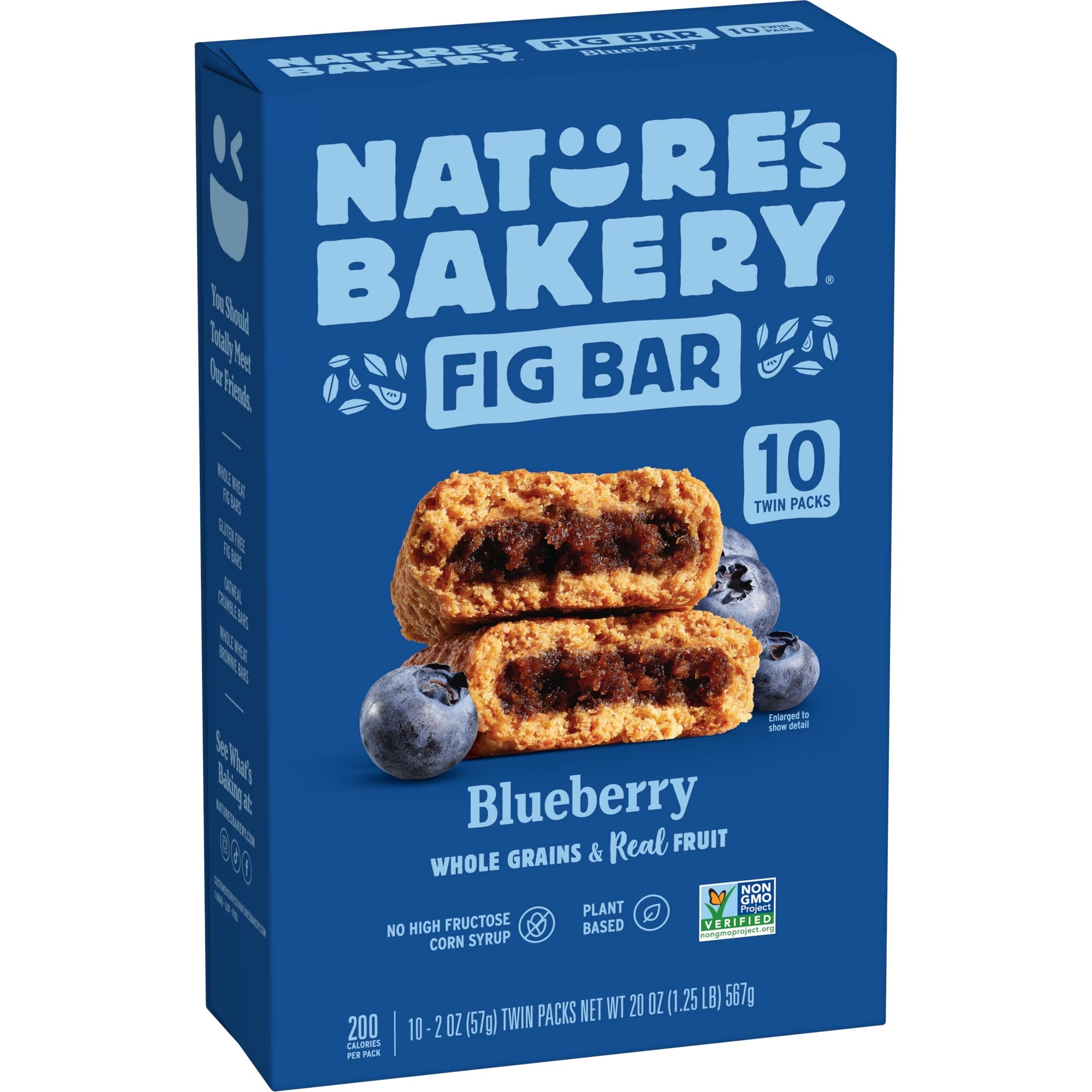 Nature's Bakery Blueberry Fig Bars, Kosher, 10 Twin Packs, 20 oz