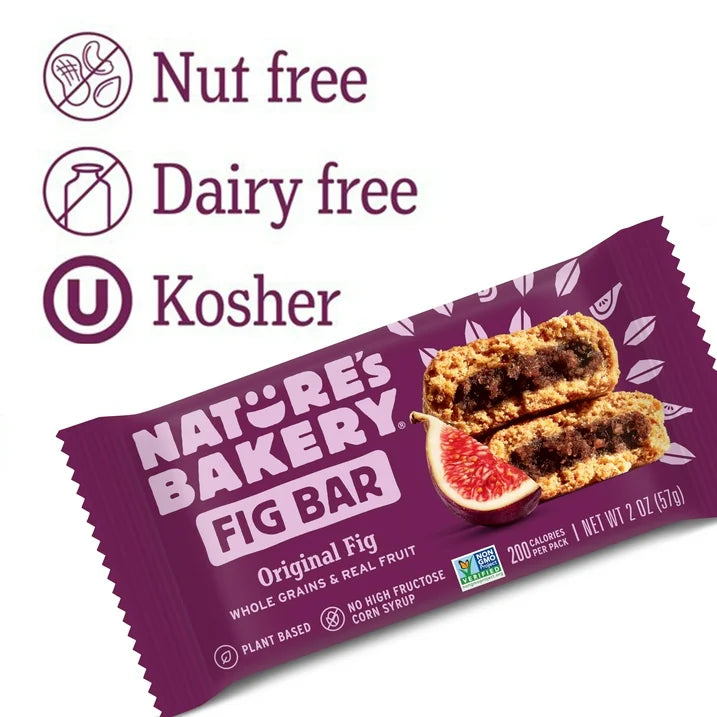Nature's Bakery Original Fig Bars Kosher Soft Baked 10 Twin Packs, 20 oz