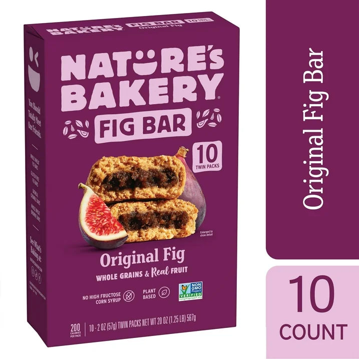 Nature's Bakery Original Fig Bars Kosher Soft Baked 10 Twin Packs, 20 oz