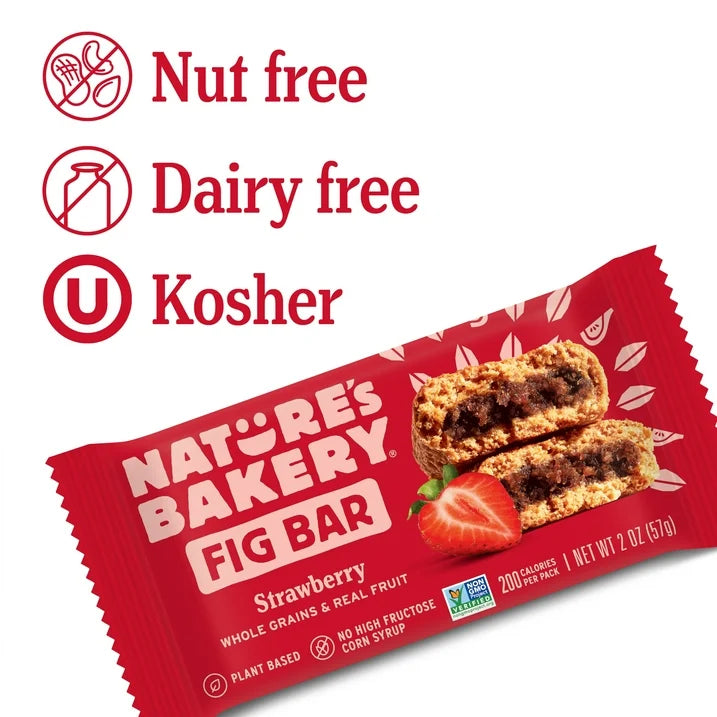 Nature’s Bakery Whole Wheat Strawberry Fig Bars Kosher 10 Twin Packs, 20 oz