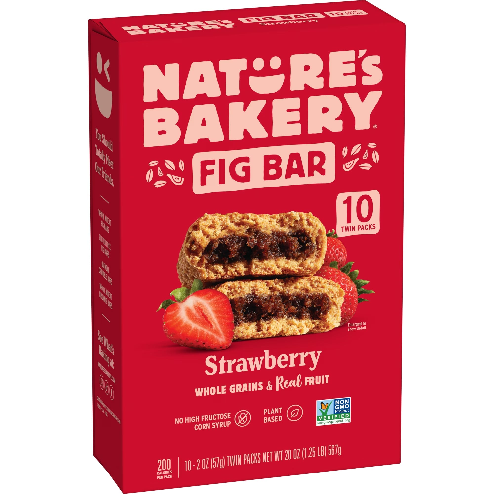 Nature’s Bakery Whole Wheat Strawberry Fig Bars Kosher 10 Twin Packs, 20 oz