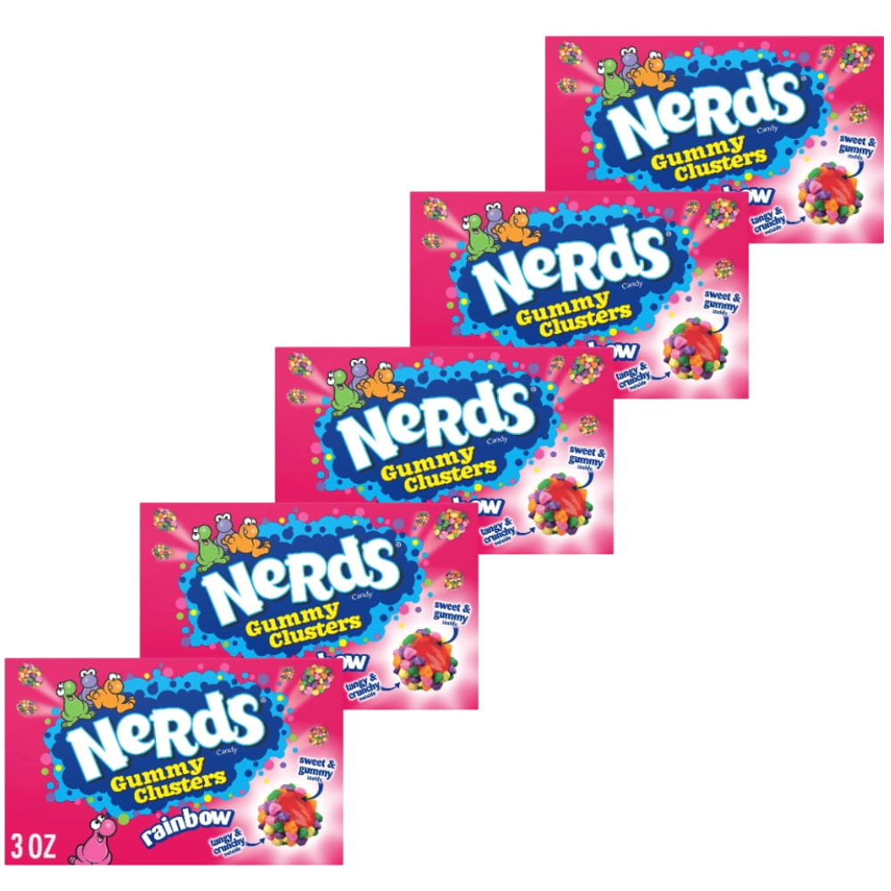 NERDS Gummy Clusters Rainbow Gummy Candy 3 oz - 5 Pack