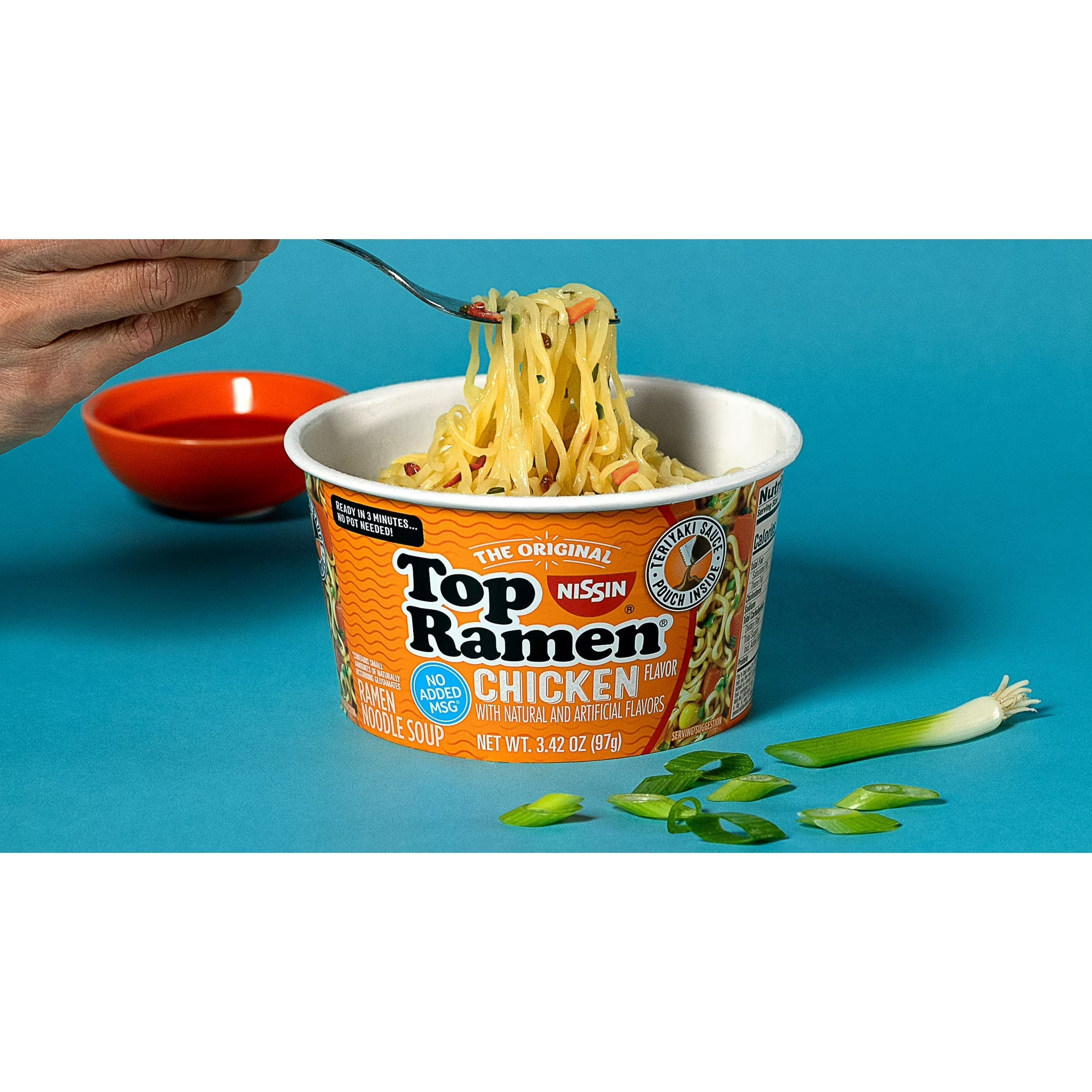 Nissin Top Ramen Chicken Instant Noodle Soup, 3.42 oz Bowl 