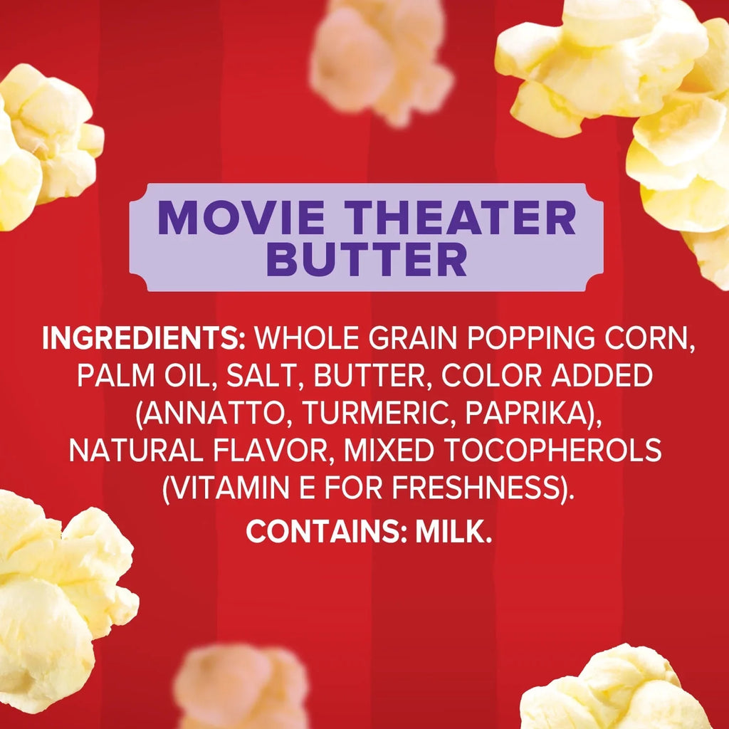 Orville Redenbacher’s Microwave Popcorn Mini Bags, Movie Theater Butter Flavor, 12-Count, 1.5 oz