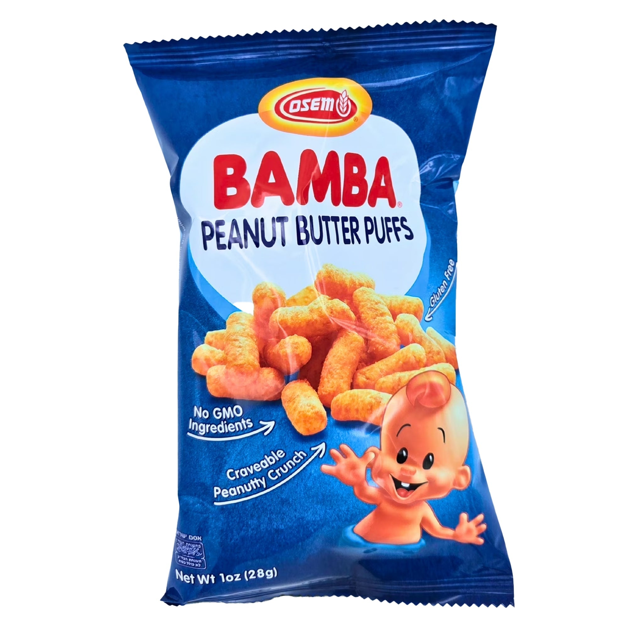 Osem Bamba Peanut Butter Puffs Snack Bag, 1 oz