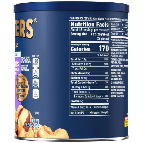 Planters Deluxe Lightly Salted Mixed Nuts, 15.25oz.