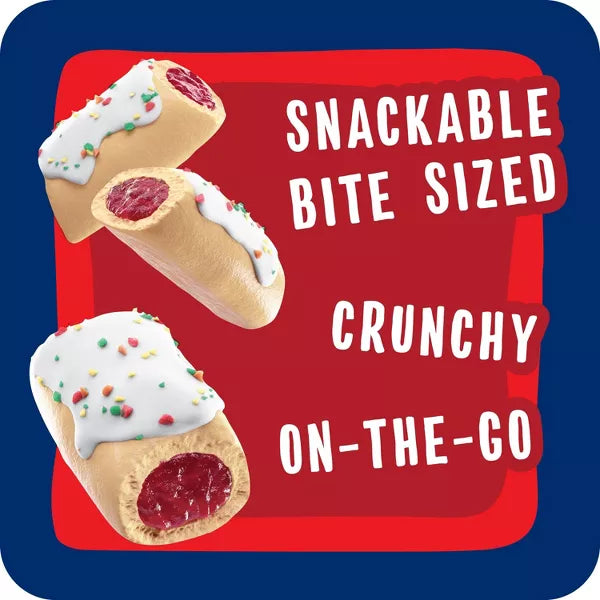 Pop-Tarts Crunchy Poppers Frosted Strawberry Crunch Chewy Crunchy Filled Snack Pieces, Kids Snacks, 10 oz 10 Count
