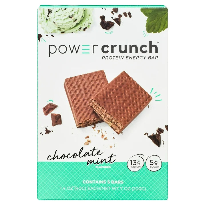 Power Crunch Original Protein Energy Bars, Chocolate Mint, 5 Bars