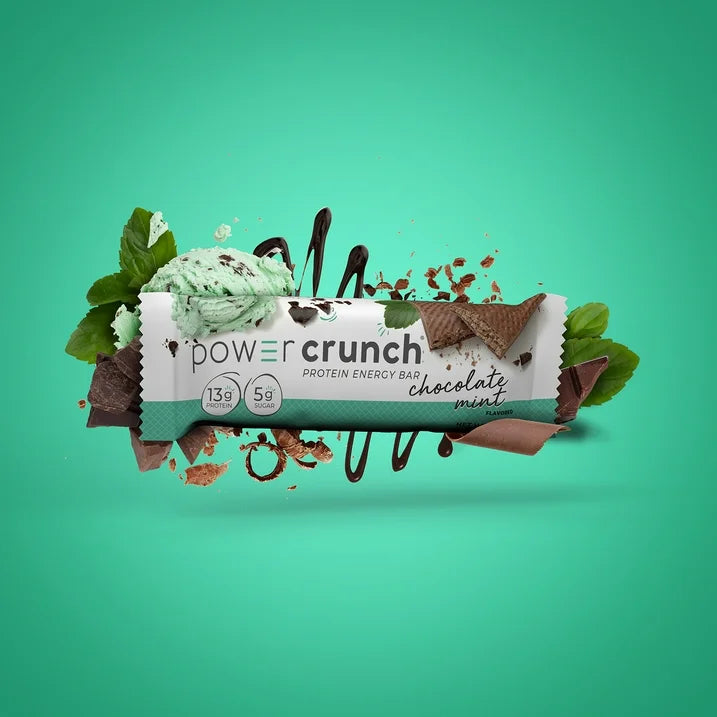Power Crunch Original Protein Energy Bars, Chocolate Mint, 5 Bars