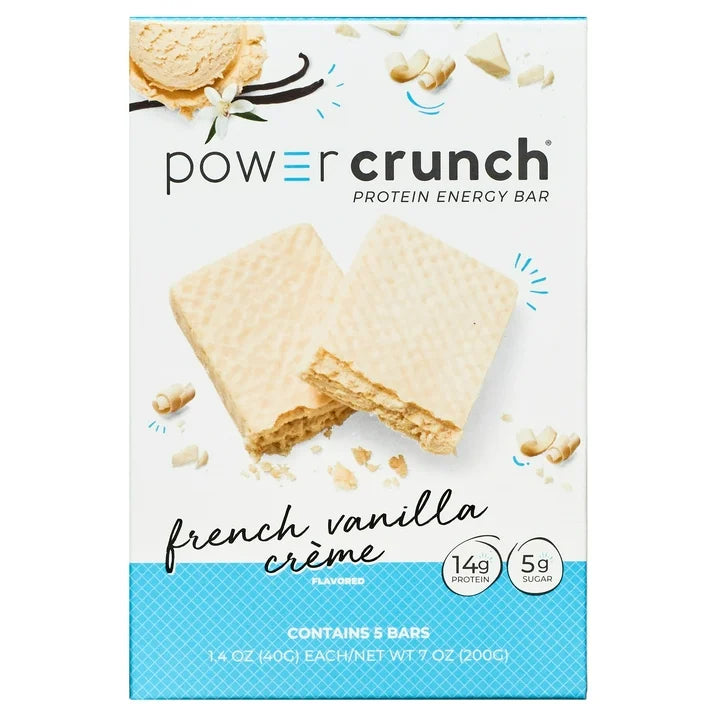 Power Crunch Original Protein Energy Bars, French Vanilla Cream, 5 Bars