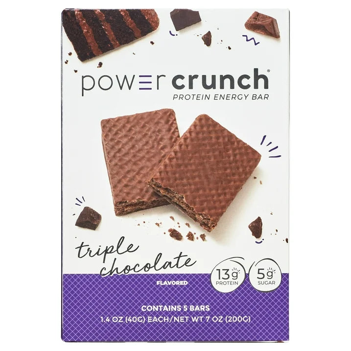 Power Crunch Original Protein Energy Bars, Triple Chocolate, 5 Bars