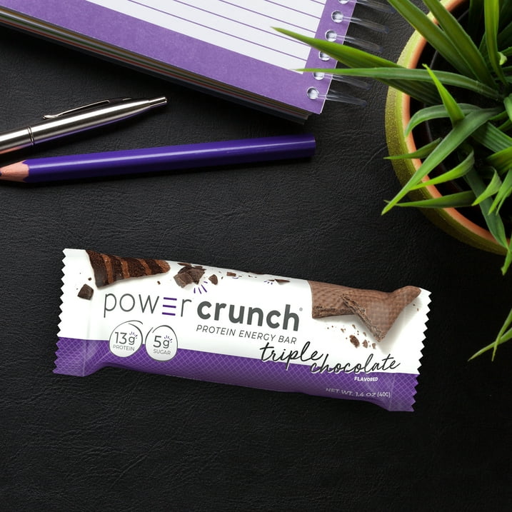 Power Crunch Original Protein Energy Bars, Triple Chocolate, 5 Bars