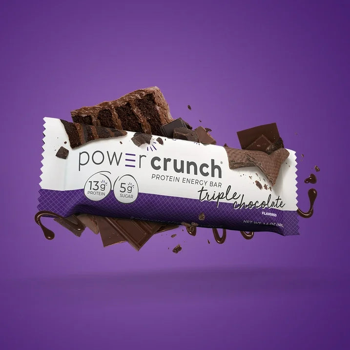 Power Crunch Original Protein Energy Bars, Triple Chocolate, 5 Bars