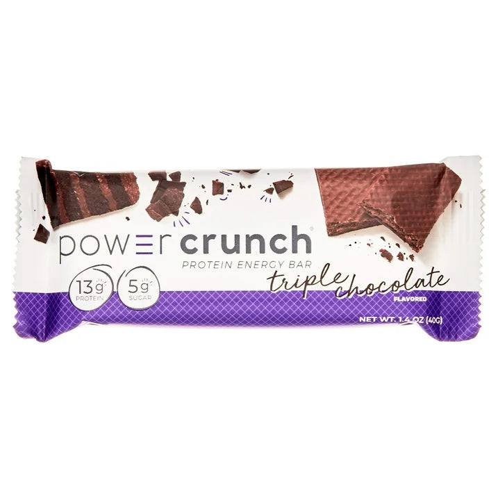 Power Crunch Original Protein Energy Bars, Triple Chocolate, 5 Bars