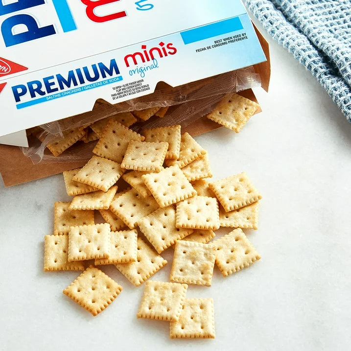 Premium Original Mini Saltine Crackers, Lunch Snacks, 11 oz (3 pack)