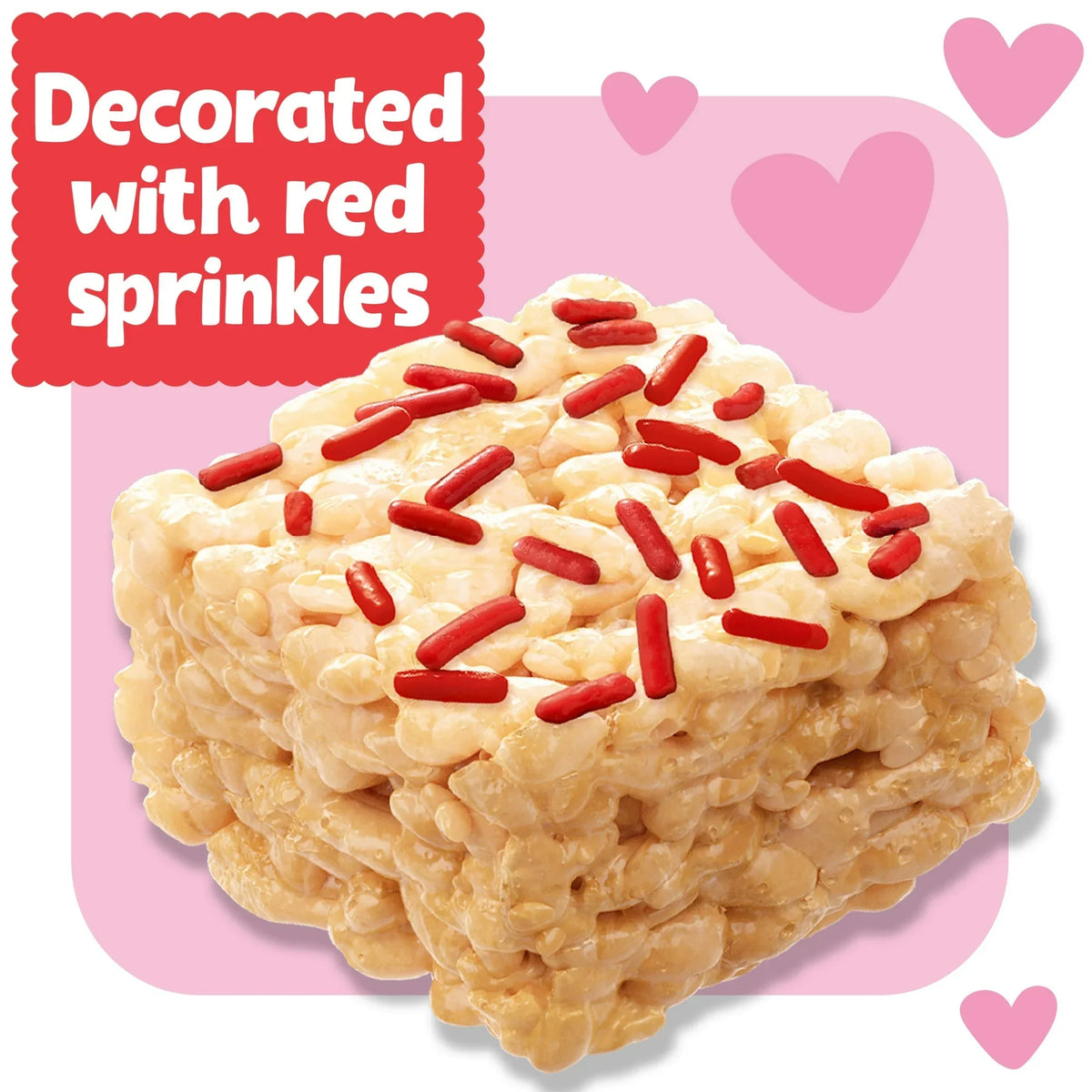 Rice Krispies Treats Valentine's Day Minis with Sprinkles Chewy Mini Marshmallow Cereal Bars, Kids Snacks, 32 Count, 12.4 oz
