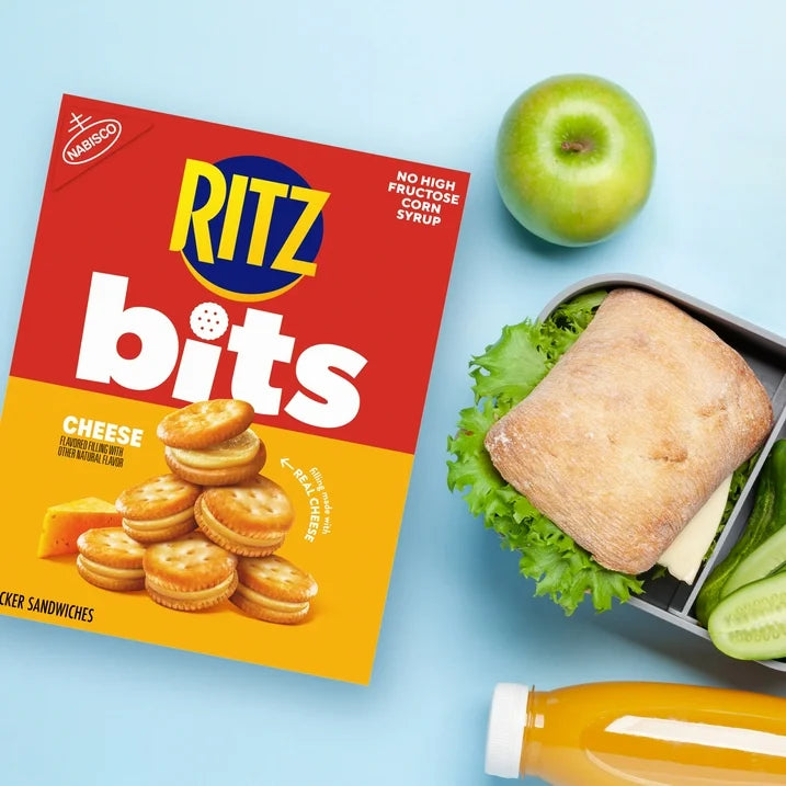 RITZ Bits Cheese Sandwich Crackers, Snacks for Kids and Adults, Lunch Snacks, 8.8 oz