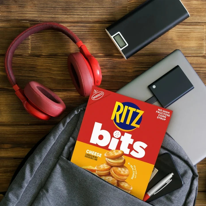 RITZ Bits Cheese Sandwich Crackers, Snacks for Kids and Adults, Lunch Snacks, 8.8 oz