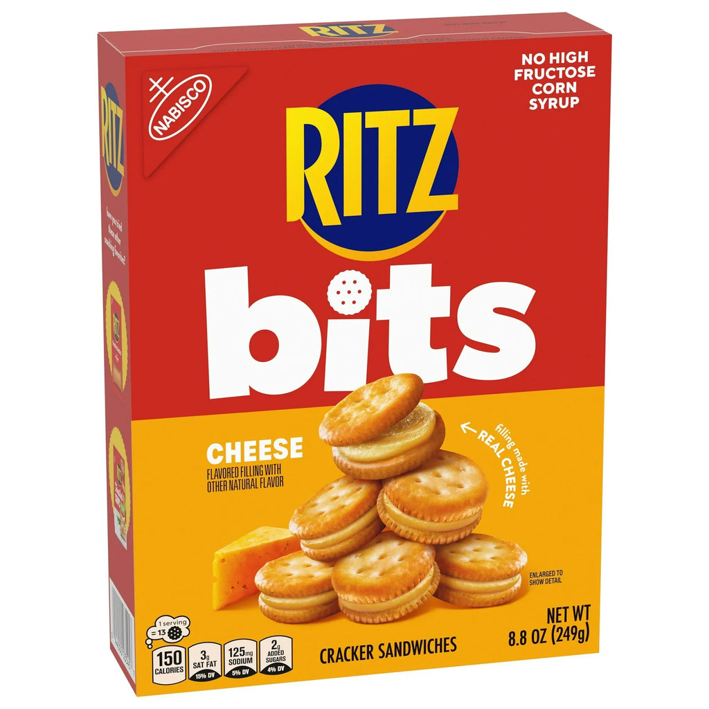 RITZ Bits Cheese Sandwich Crackers, Snacks for Kids and Adults, Lunch Snacks, 8.8 oz