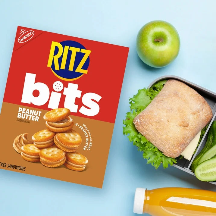 RITZ Bits Peanut Butter Sandwich Crackers, Snacks, Lunch Snacks 8.8 oz