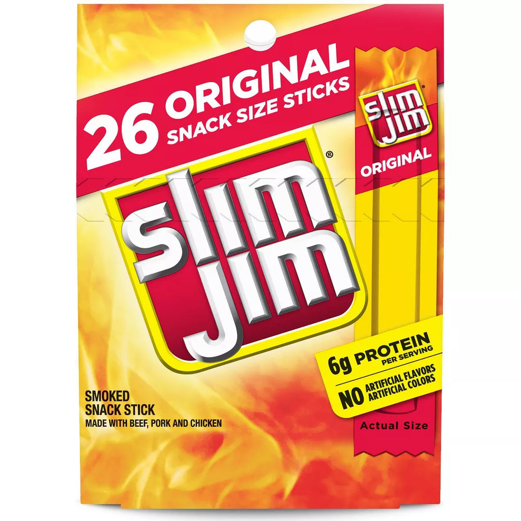 Slim Jim Original Smoked Snack Size Sticks, 7.28oz/26ct.