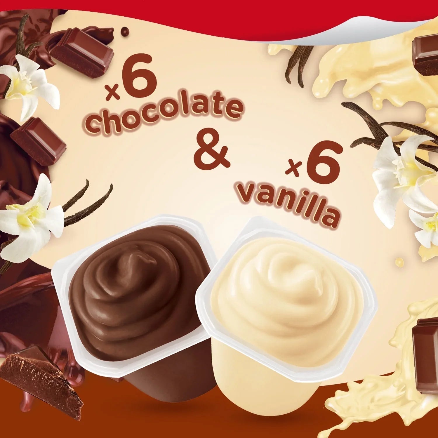 Snack Pack Chocolate Pudding and Vanilla Pudding, Pudding Cups, 12 Count Family Pack, 3.25 oz