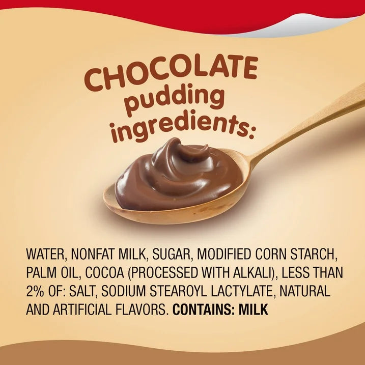 Snack Pack Chocolate Pudding, Pudding Cups, 3.25 oz,
4 Count