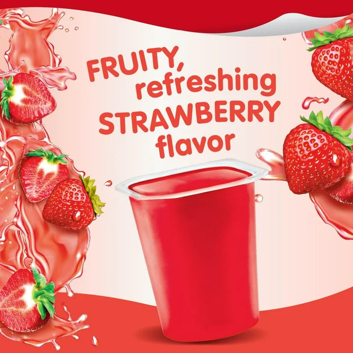 Snack Pack Strawberry Flavored Juicy Gels, Snack Cups, 3.25 oz, 4 Count