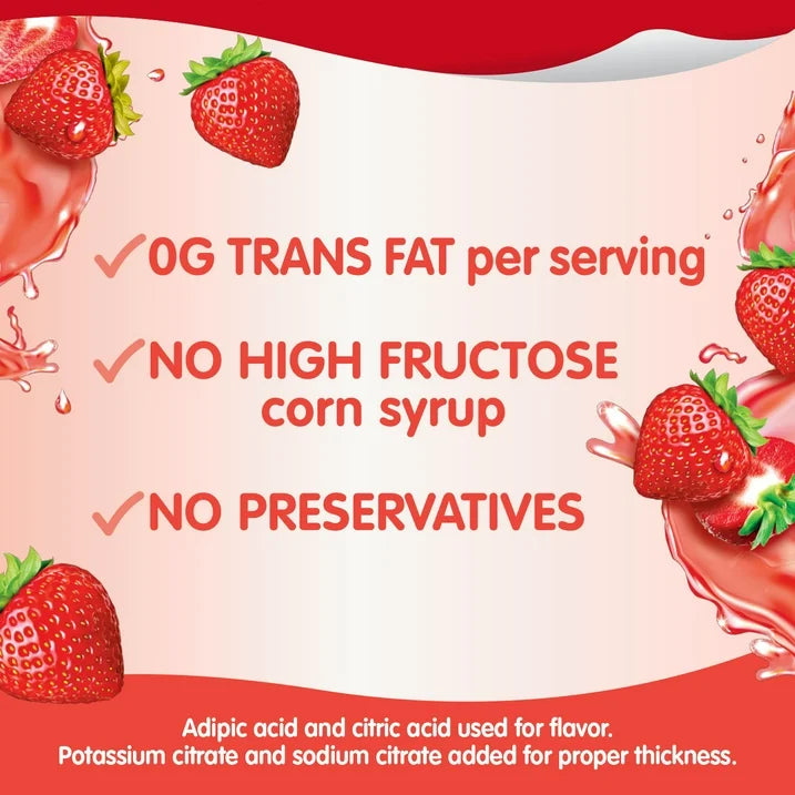 Snack Pack Strawberry Flavored Juicy Gels, Snack Cups, 3.25 oz, 4 Count