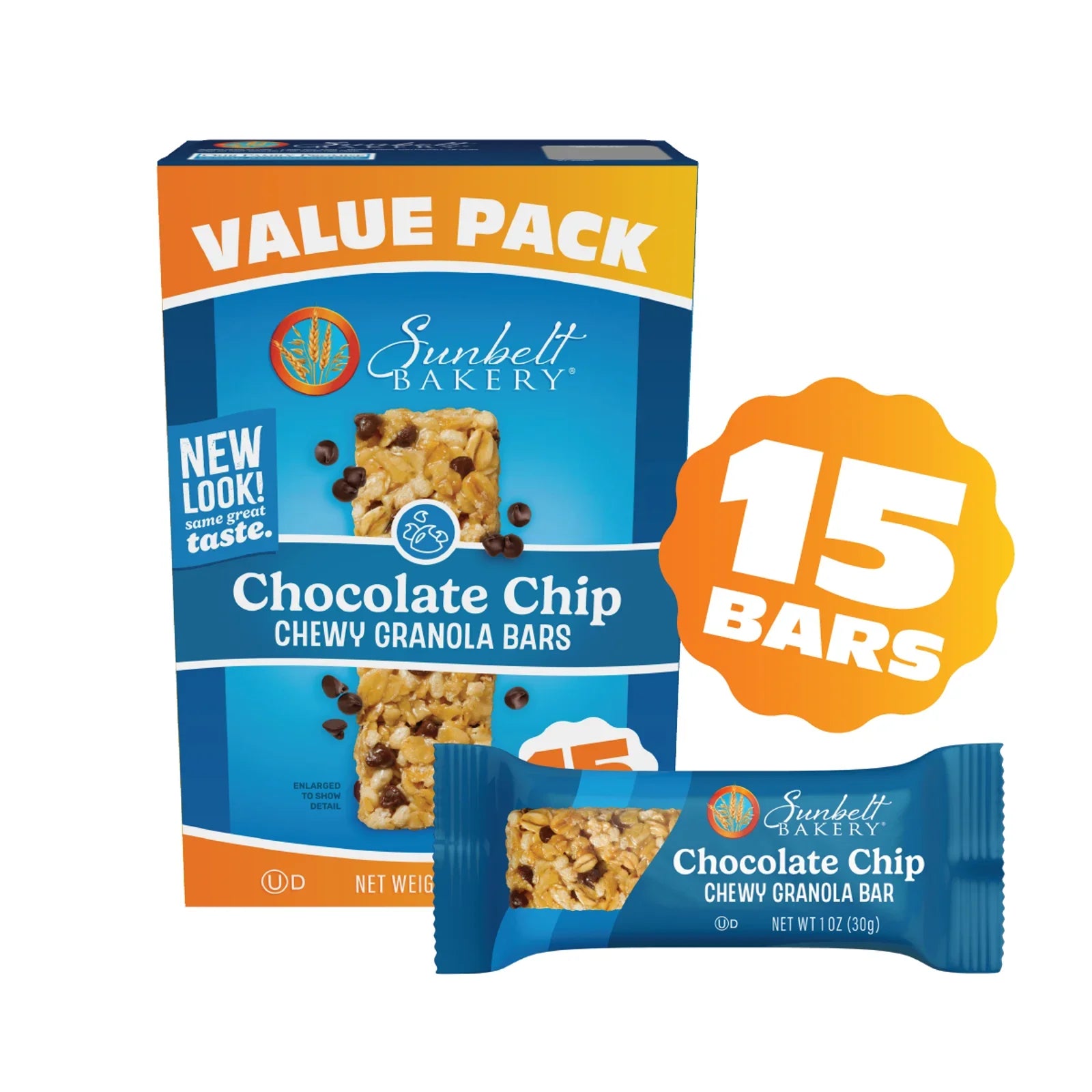 Sunbelt Bakery Chewy Granola Bars, Chocolate Chip, 15 ct