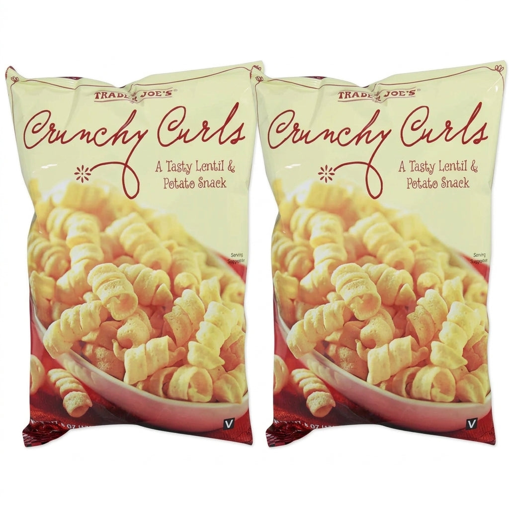 Trader Joe's Crunchy Curls, A Tasty Lentil and Potatio Snack, 6 oz. - 2 Pack