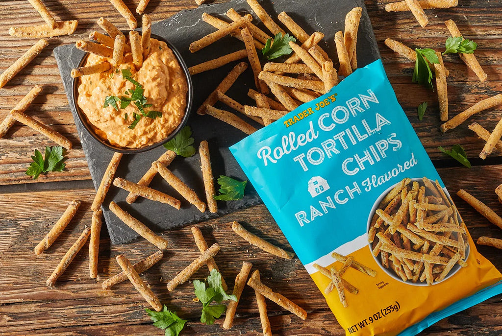 Trader Joe's Ranch Flavored Rolled Corn Tortilla Chips, Snacks, 9 oz.
