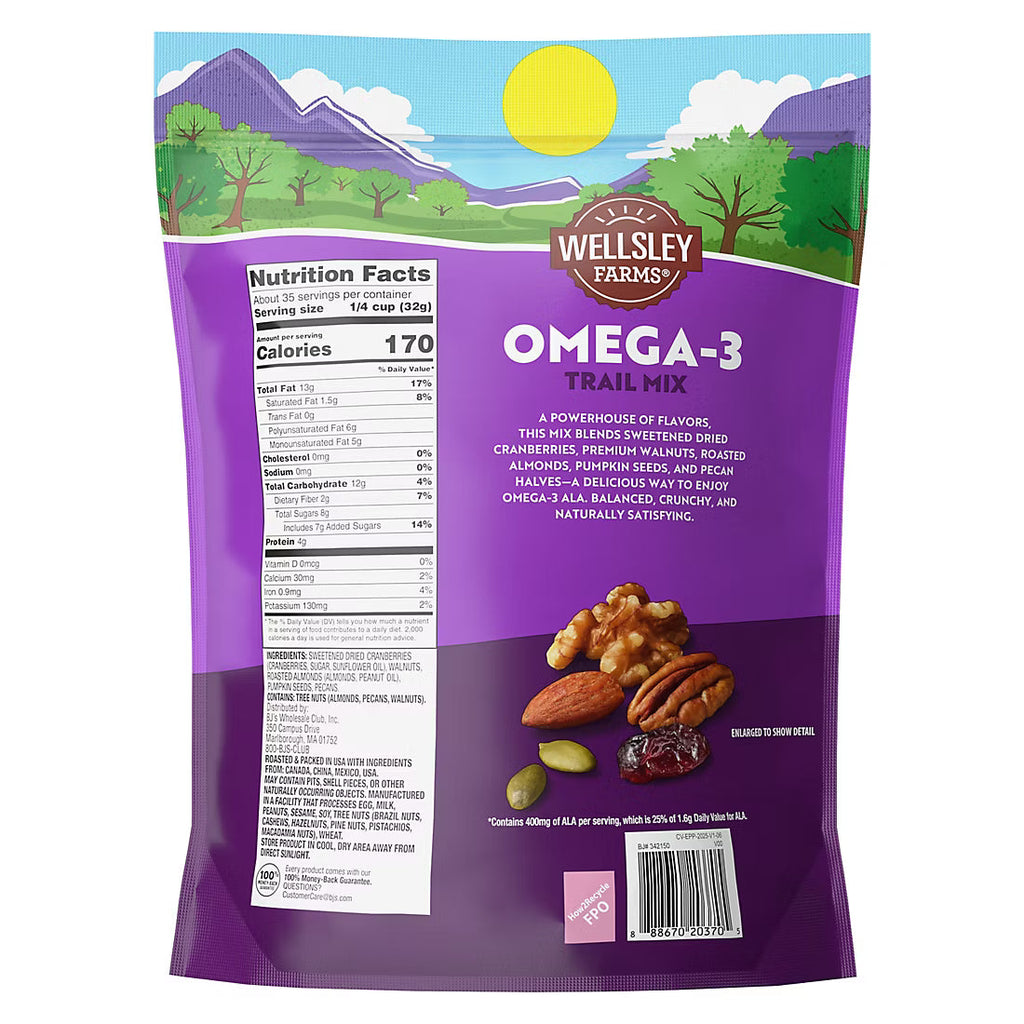 Wellsley Farms Omega-3 Trail Mix, 40 oz.
