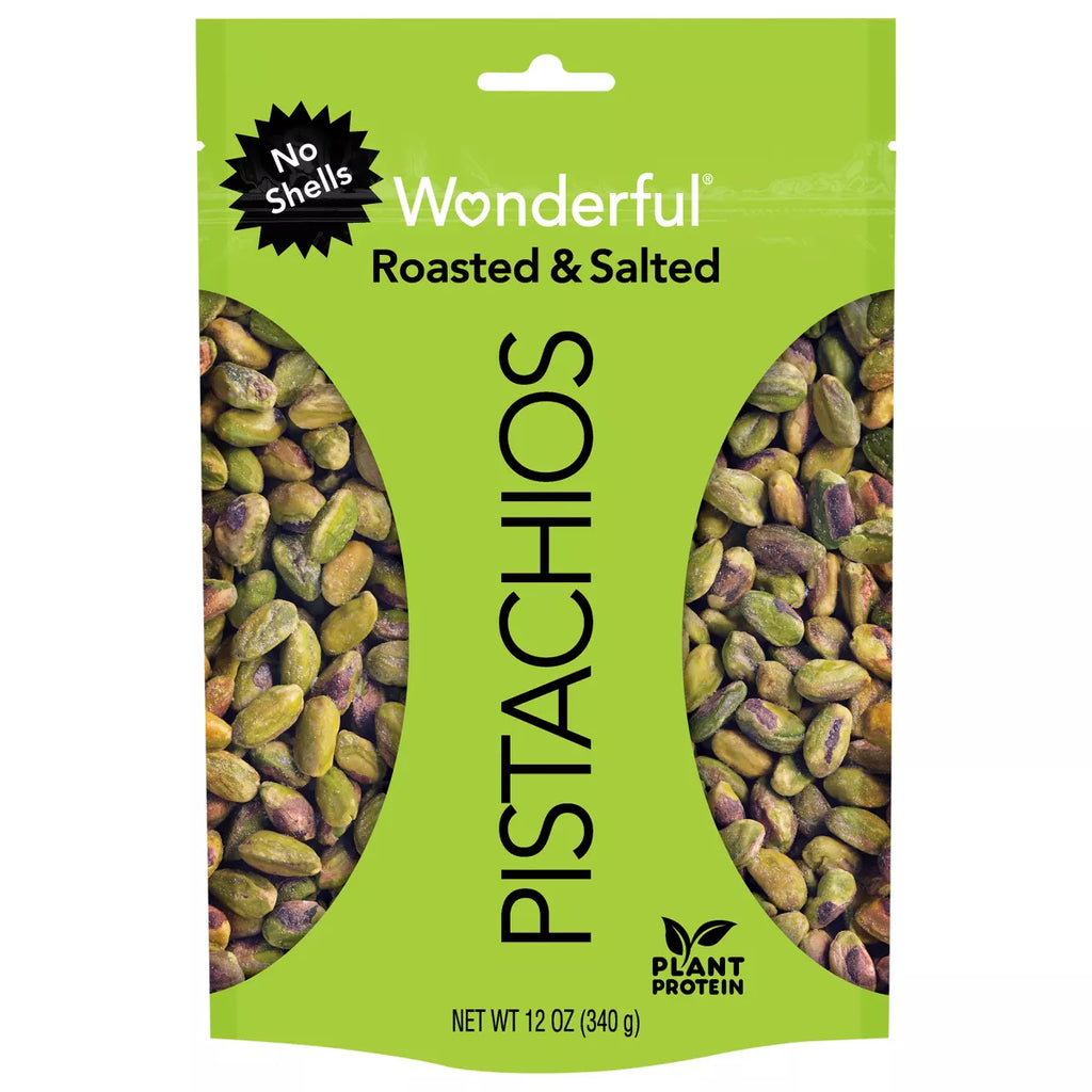 Wonderful Roasted & Salted No Shells Pistachios, 12oz