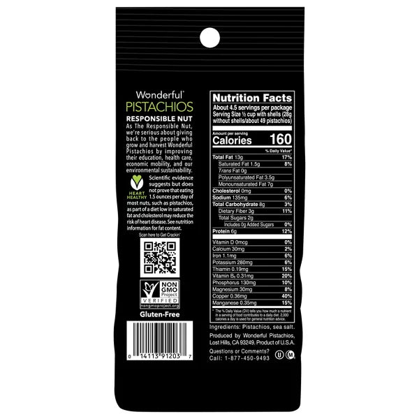 Wonderful Roasted & Salted Pistachios, 8oz.